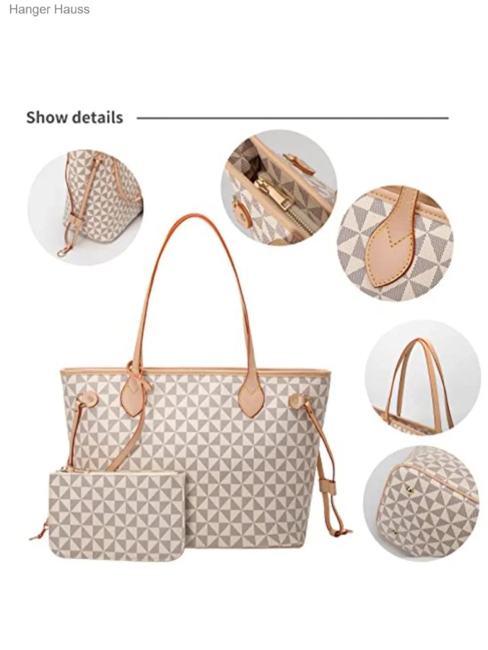 Leather Satchel Handbag with Wallet - Women's Designer Purse (Large)